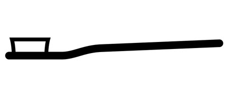 toothbrush, black and white vector silhouette symbol icon illustrationのイラスト素材