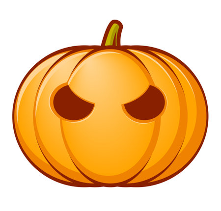 Halloween pumpkin, color vector cartoon illustration of Jack lantern, isolated on whiteのイラスト素材