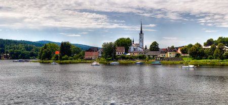 Frymburk, Czech republic, a town on the banks of the Lipno damの写真素材