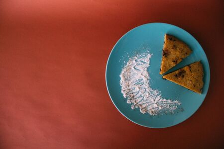 Homemade Chocolate Chip Banana Bread Cut in triangle