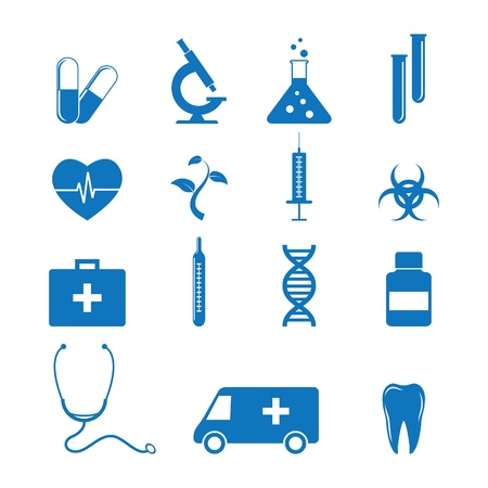 Vector illustration of icons on medicineのイラスト素材