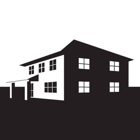 Vector illustration of home in black and white colorのイラスト素材