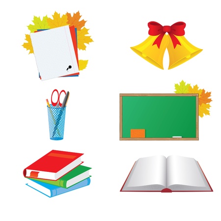 icons on the topic of education on a white backgroundのイラスト素材
