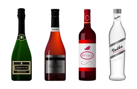 illustration of the icons of the alcoholのイラスト素材