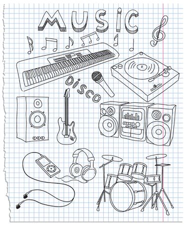 illustration on musicのイラスト素材