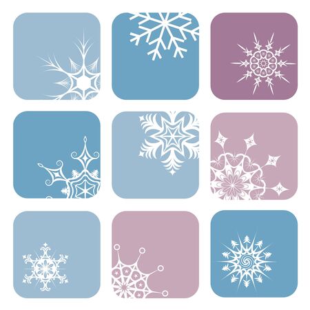 illustration of the group snowflakeのイラスト素材