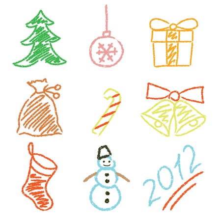 illustration of Christmas iconsのイラスト素材