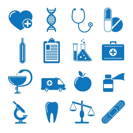 Vector illustration icons on medicineのイラスト素材