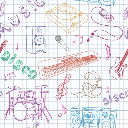 Vector illustration on musicのイラスト素材
