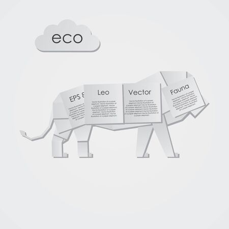 Vector illustration of a paper lionのイラスト素材