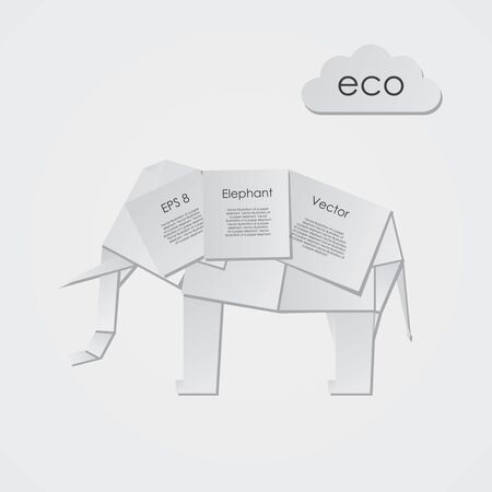Vector illustration of a paper elephantのイラスト素材
