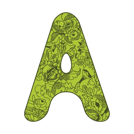 illustration of letters decorated with floral patternのイラスト素材