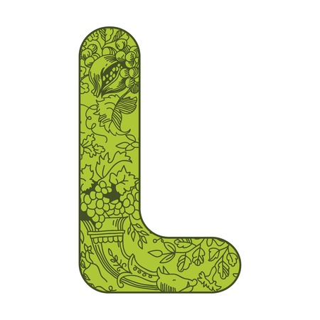 illustration of letters decorated with floral patternのイラスト素材