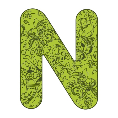 illustration of letters decorated with floral patternのイラスト素材