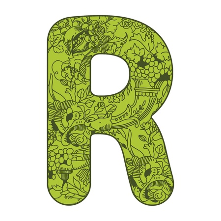illustration of letters decorated with floral patternのイラスト素材