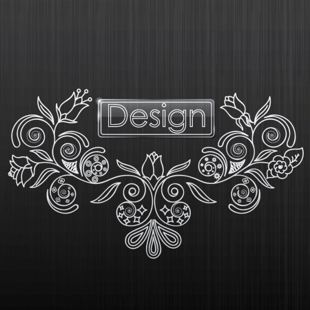 illustration of floral pattern on a black backgroundのイラスト素材