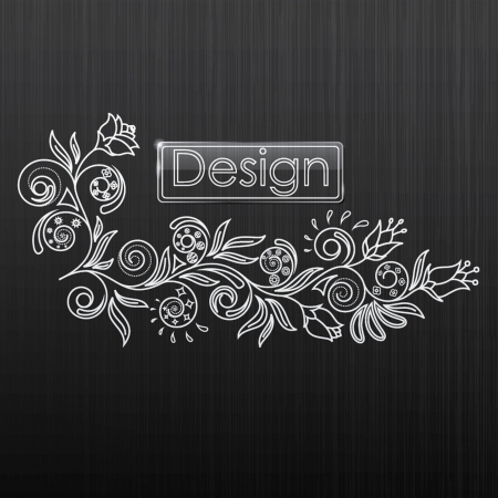 illustration of floral pattern on a black backgroundのイラスト素材