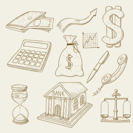 illustration of objects on the economyのイラスト素材