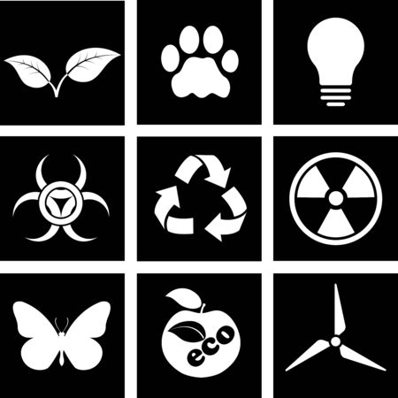 icons on the theme of ecologyのイラスト素材