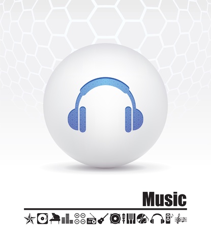 illustration of icons on musicのイラスト素材