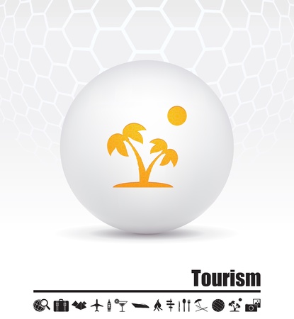illustration of icons on the topic of tourismのイラスト素材