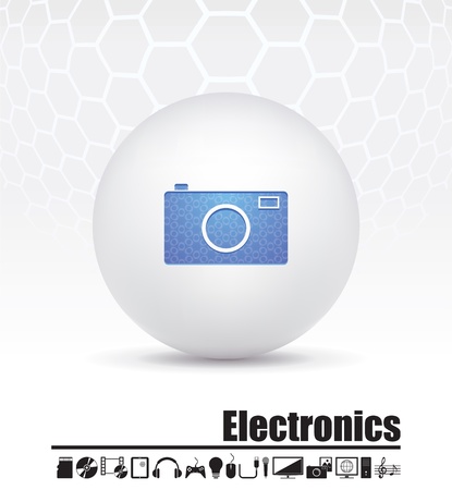 illustration of icons on electronicsのイラスト素材