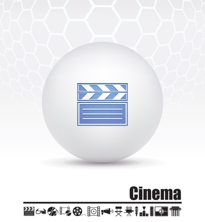 icons on the theme of the film industryのイラスト素材