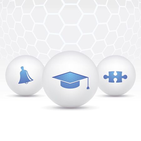 Vector illustration of icons on the topic of schoolのイラスト素材