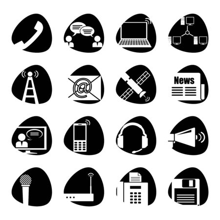  icons on the theme of communicationのイラスト素材