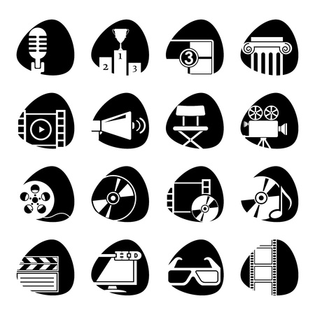  icons on the theme of the movieのイラスト素材