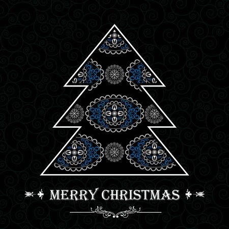 vector background with the image of a Christmas treeのイラスト素材