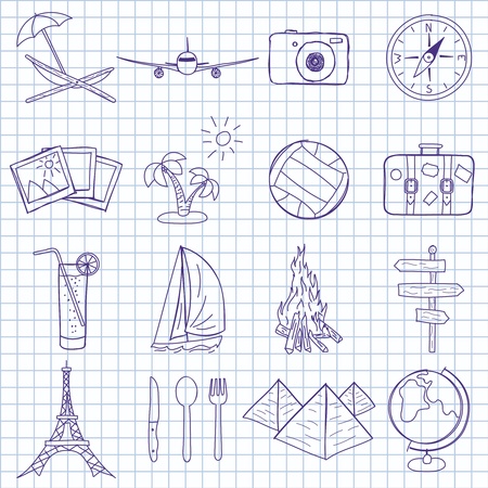 symbols on tourismのイラスト素材