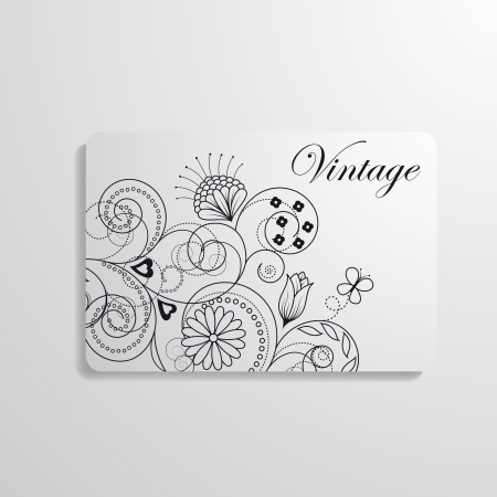Vector illustration of business card with a floral imageのイラスト素材