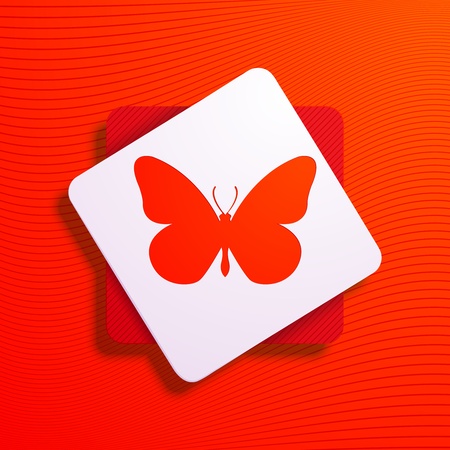 Vector illustration of icons with a symbolic image of a butterflyのイラスト素材