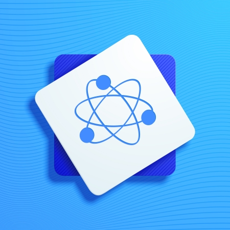 Vector illustration of icons with a symbolic representation of a moleculeのイラスト素材