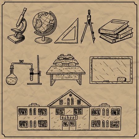 Vector illustration of facilities on schoolのイラスト素材