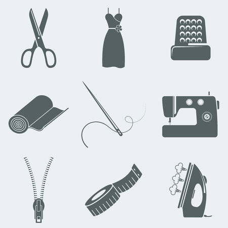 Vector illustration of icons on a theme of sewingのイラスト素材