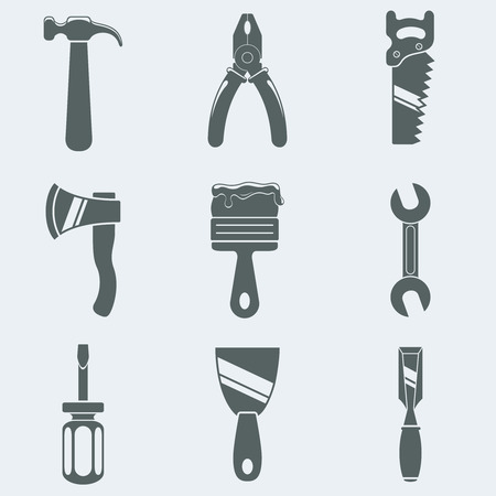 Vector illustration of icons of hand toolsのイラスト素材