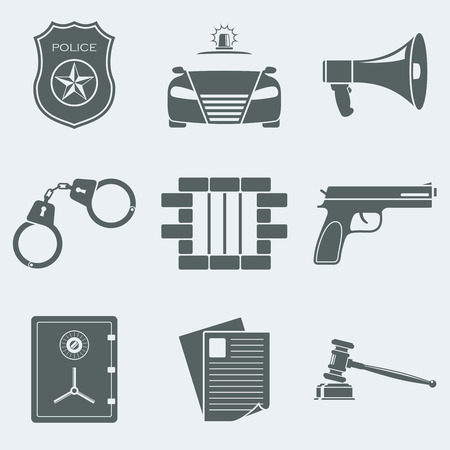 Vector illustration of icons on a theme of policeのイラスト素材