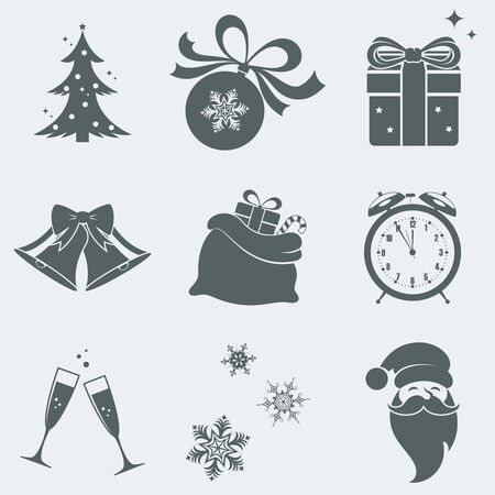 Vector illustration of icons on a theme of new yearのイラスト素材