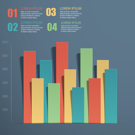 Vector illustration infographics. Paper strips superimposed on each other.のイラスト素材