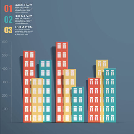 Vector illustration infographics. Paper strips superimposed on each other.のイラスト素材