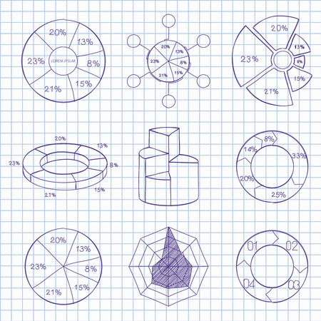 Vector illustration set of infographicsのイラスト素材