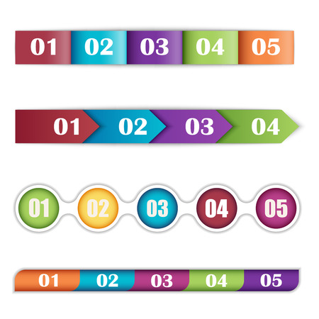 illustration of a set of timelinesのイラスト素材