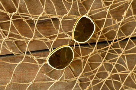Vintage sunglasses and beam trawl. Vintage summer.