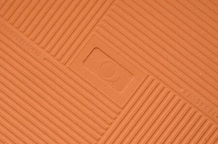 Brown embossed reverse side of small tileの写真素材