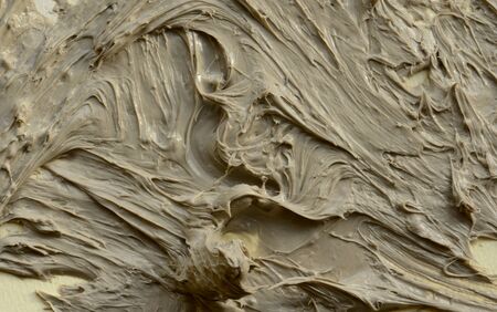 Fragment of oil abstract painting in grey toneの写真素材