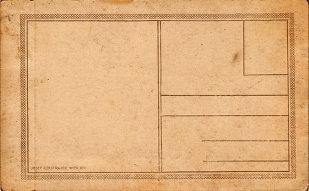 THE CZECHOSLOVAK REPUBLIC - CIRCA 1930s: Back of a vintage photo - postcard. Rich stain and paper details. Can be used as background.のeditorial素材