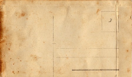THE CZECHOSLOVAK REPUBLIC - CIRCA 1930s: Back of a vintage postcard. Rich stain and paper details. Can be used as background.のeditorial素材