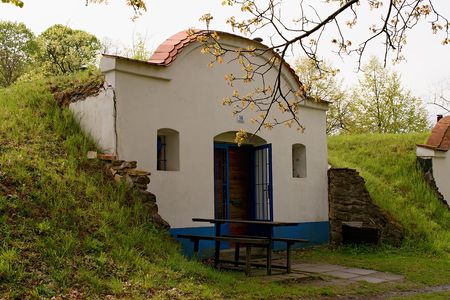 Traditional Wine Cellars - Plze, Petrov, Czech Republic, Europe. Wine lore and folklore. Moravian wine cellars.のeditorial素材